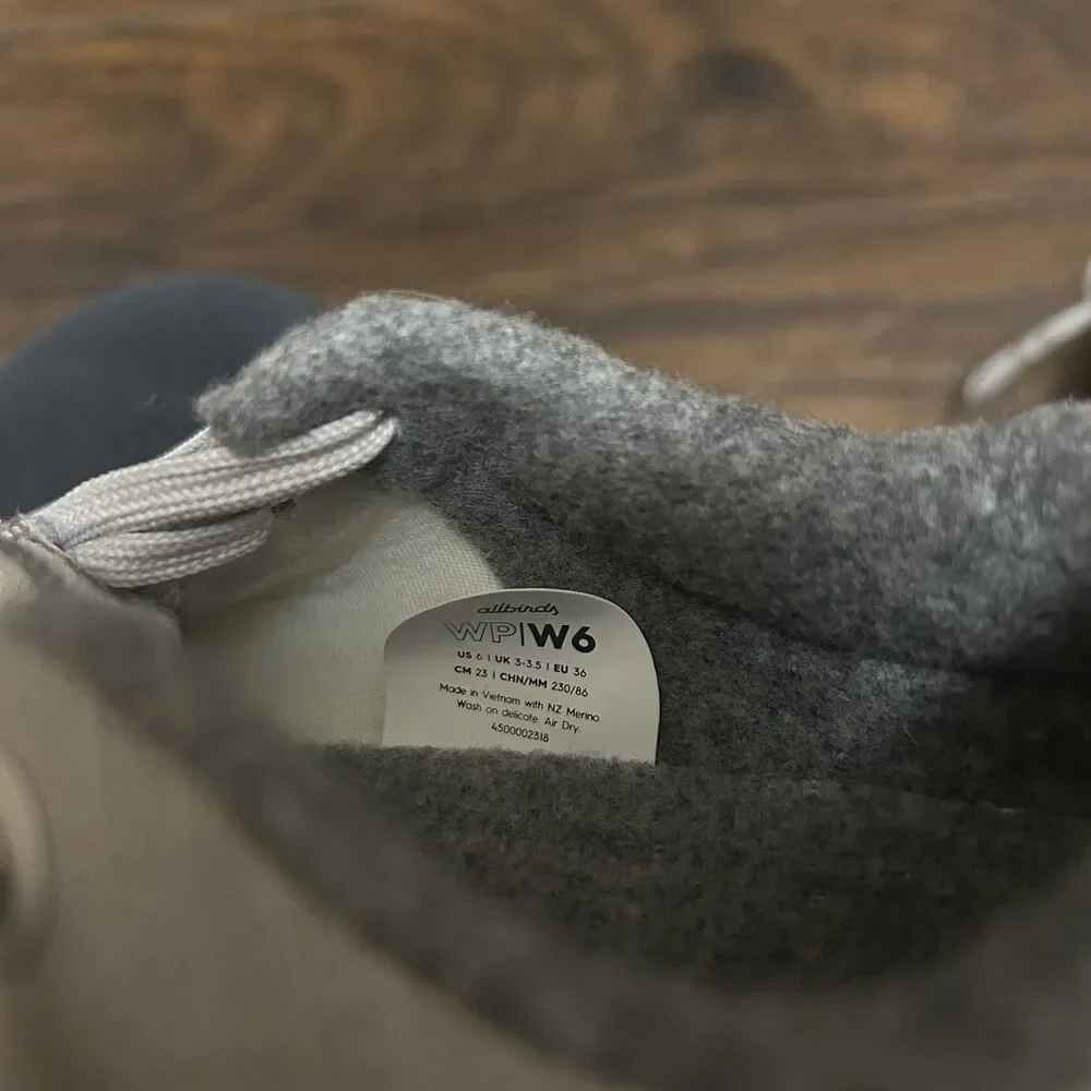 All birds Tree Piper Women’s Shoes Size 6 Tan/Grey Wool